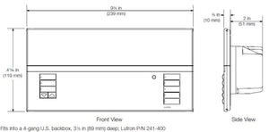 Lutron QSGRJ-6P-1TWH Grafik Eye QS Wireless Main Unit, RF Frequency, 1 Shade Column, 6 Lighting Zones, 120V in White Base and Transluscent Black Cover