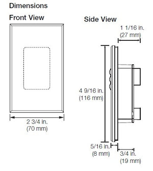 Lutron QSWS2-1BN-WH seeTouch QS Wallstation 1-Button Wallstation for Grafik Eye QS System, Non Insert Style in White Unengraved