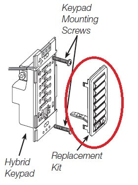Lutron RKD-H5BRL-SW HomeWorks QS 5 Button RF Hybrid seeTouch Engraved Replacement Kit with Raise/Lower Keypad, in Snow