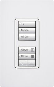 Lutron RRD-H1RLD-GS RadioRA 2 Hybrid Keypad Dual Group with Raise/Lower Keypad and 450W Two-wire or Neutral Wire Dimmer in Goldstone