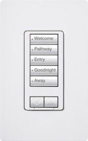 Lutron RRD-H5BRL-SW RadioRA 2 Hybrid Keypad 5-Button with Raise/Lower Keypad and 450W Two-wire or Neutral Wire Dimmer in Snow
