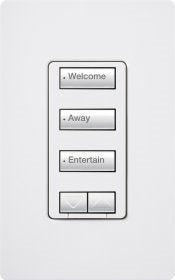 Lutron RRD-HN3BSRL-TP RadioRA 2 CL Hybrid Keypad 3-Button with Raise/Lower Keypad Neutral-Wire Dimmer, 450W Incandescent/Halogen/Magnetic Low Voltage or 100W Approved CFL/LED, in Taupe