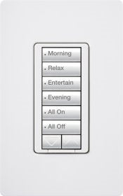 Lutron RRD-HN6BRL-PL RadioRA 2 CL Hybrid Keypad 6-Button with Raise/Lower Keypad Neutral Wire Dimmer, 450W Incandescent/Halogen/Magnetic Low Voltage or 100W Approved CFL/LED, in Plum