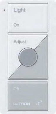 Lutron RRD-P3BRL-L-WH RadioRA 2 Pico Wireless Control, 3-Button Light Control with Raise/Lower in White