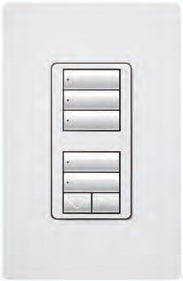 Lutron RRD-W1RLD-LS RadioRA 2 Wall Mount Dual Group with Raise/Lower Keypad and 450W Two-wire or Neutral Wire Dimmer in Limestone