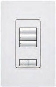 Lutron RRD-W3BRL-PL RadioRA 2 Wall Mount 3-Button with Raise/Lower, 450W Two-wire or Neutral Wire Dimmer in Plum