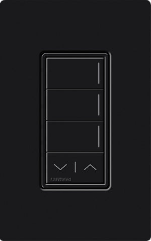 Lutron RRST-HN3RL-BL RadioRA 3 Sunnata RF Keypad, 3-Button with Raise/Lower Hybrid Keypad in Black