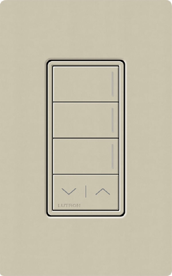 Lutron RRST-HN3RL-CY RadioRA 3 Sunnata RF Keypad, 3-Button with Raise/Lower Hybrid Keypad in Clay