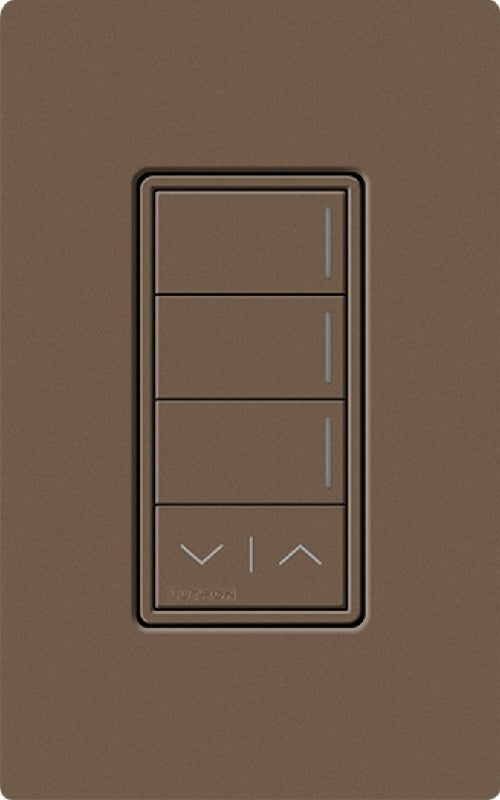 Lutron RRST-HN3RL-EP RadioRA 3 Sunnata RF Keypad, 3-Button with Raise/Lower Hybrid Keypad in Espresso