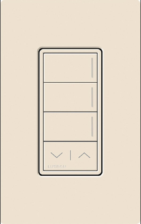 Lutron RRST-HN3RL-LA RadioRA 3 Sunnata RF Keypad, 3-Button with Raise/Lower Hybrid Keypad in Light Almond