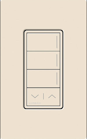 Lutron RRST-HN3RL-LA RadioRA 3 Sunnata RF Keypad, 3-Button with Raise/Lower Hybrid Keypad in Light Almond