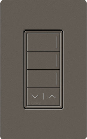 Lutron RRST-HN3RL-TF RadioRA 3 Sunnata RF Keypad, 3-Button with Raise/Lower Hybrid Keypad in Truffle