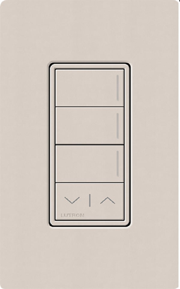 Lutron RRST-HN3RL-TP RadioRA 3 Sunnata RF Keypad, 3-Button with Raise/Lower Hybrid Keypad in Taupe