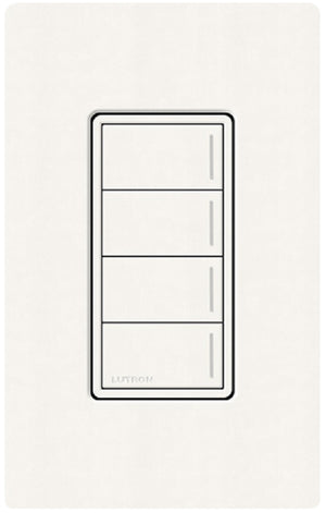 Lutron RRST-HN4B-BW RadioRA 3 Sunnata RF Keypad, 4-Button Hybrid Keypad in Brilliant White