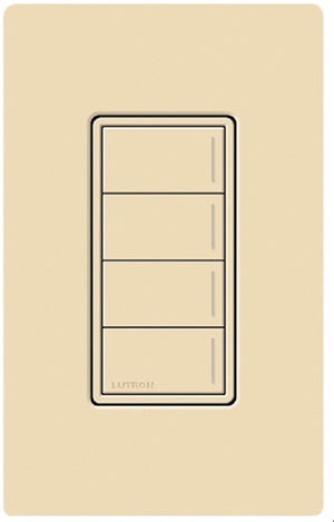 Lutron RRST-HN4B-IV RadioRA 3 Sunnata RF Keypad, 4-Button Hybrid Keypad in Ivory