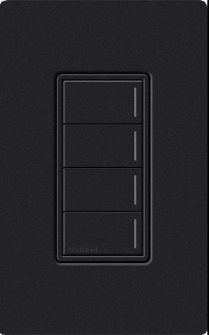 Lutron RRST-HN4B-MN RadioRA 3 Sunnata RF Keypad, 4-Button Hybrid Keypad in Midnight