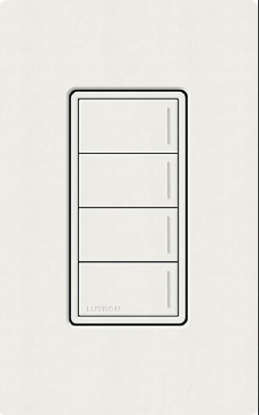 Lutron RRST-HN4B-RW RadioRA 3 Sunnata RF Keypad, 4-Button Hybrid Keypad in Architectural White