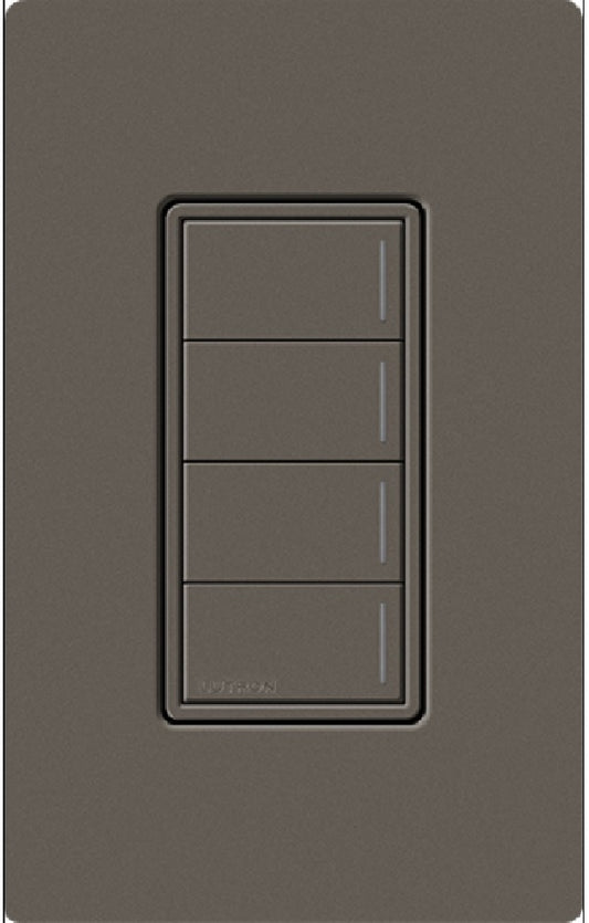 Lutron RRST-HN4B-TF RadioRA 3 Sunnata RF Keypad, 4-Button Hybrid Keypad in Truffle