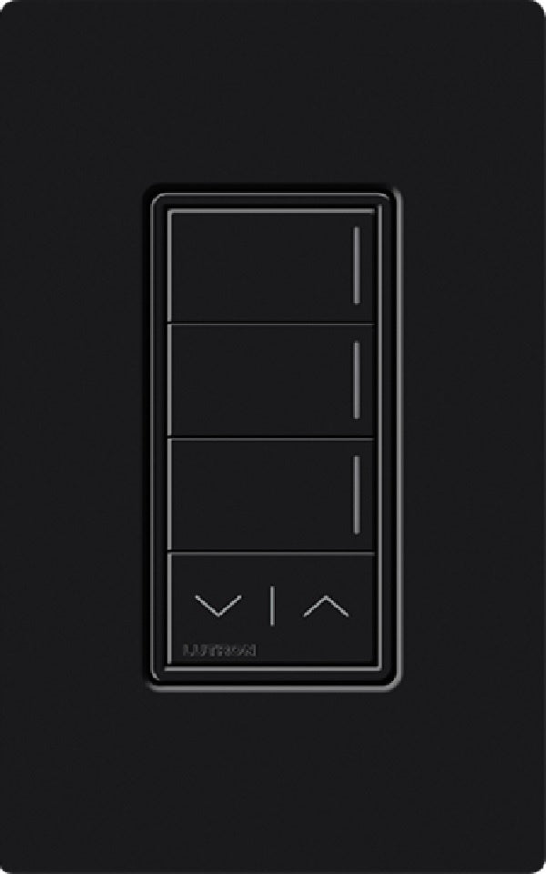 Lutron RRST-W3RL-BL RadioRA 3 Sunnata RF Keypad, 3-Button with Raise/Lower Keypad  in Black