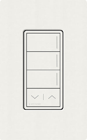 Lutron RRST-W3RL-GL RadioRA 3 Sunnata RF Keypad, 3-Button with Raise/Lower Keypad in Glacier White