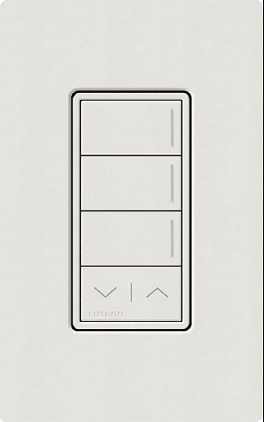 Lutron RRST-W3RL-LG RadioRA 3 Sunnata RF Keypad, 3-Button with Raise/Lower Keypad in Lunar Gray