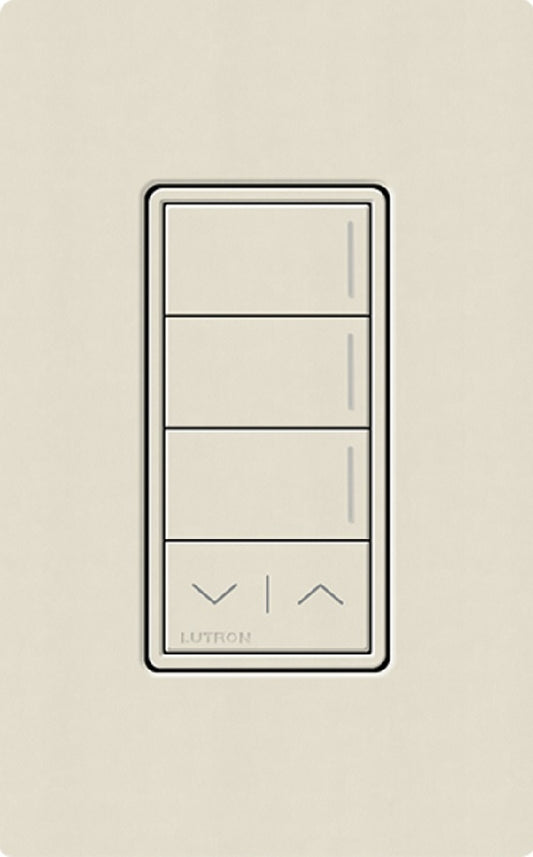 Lutron RRST-W3RL-PM RadioRA 3 Sunnata RF Keypad, 3-Button with Raise/Lower Keypad in Pumice