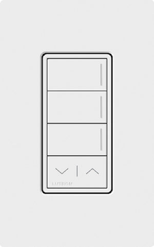 Lutron RRST-W3RL-SW RadioRA 3 Sunnata RF Keypad, 3-Button with Raise/Lower Keypad  in Snow White