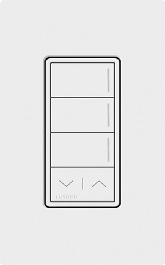 Lutron RRST-W3RL-SW RadioRA 3 Sunnata RF Keypad, 3-Button with Raise/Lower Keypad  in Snow White