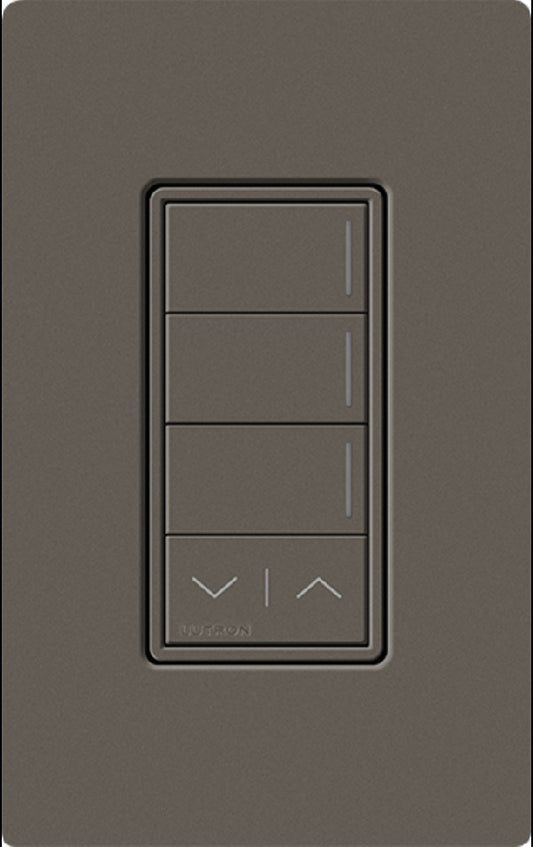 Lutron RRST-W3RL-TF RadioRA 3 Sunnata RF Keypad, 3-Button with Raise/Lower Keypad in Truffle