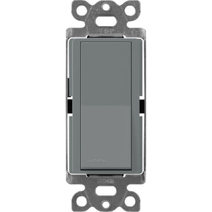 Lutron SC-1PS-SL Claro Satin 15A Single Pole Switch in Slate