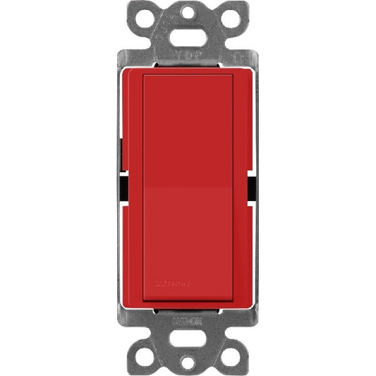 Lutron SC-1PS-SR Claro Satin 15A Single Pole Switch in Signal Red