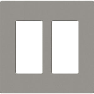 Lutron SC-2-CS Claro Satin Screwless Wallplate 2 Gang in Cobblestone
