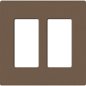 Lutron SC-2-EP Claro Satin Screwless Wallplate 2 Gang in Espresso