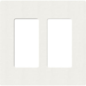 Lutron SC-2-GL Claro Satin Screwless Wallplate 2 Gang in Glacier White