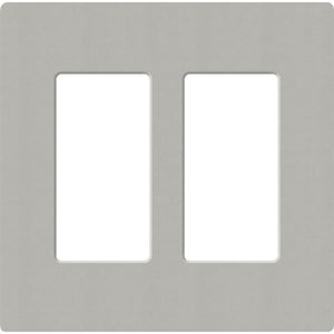 Lutron SC-2-PB Claro Satin Screwless Wallplate 2 Gang in Pebble