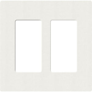 Lutron SC-2-RW Claro Satin Screwless Wallplate 2 Gang in Architectural White