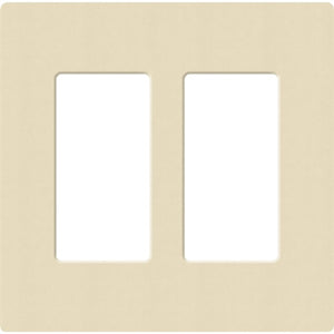 Lutron SC-2-SD Claro Satin Screwless Wallplate 2 Gang in Sand