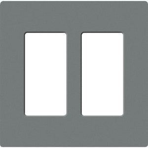 Lutron SC-2-SL Claro Satin Screwless Wallplate 2 Gang in Slate