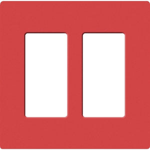 Lutron SC-2-SR Claro Satin Screwless Wallplate 2 Gang in Signal Red