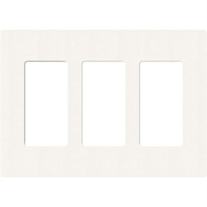 Lutron SC-3-BW Claro Satin Screwless Wallplate 3 Gang in Brilliant White