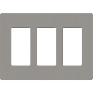 Lutron SC-3-CS Claro Satin Screwless Wallplate 3 Gang in Cobblestone
