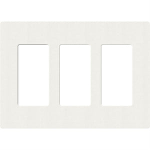 Lutron SC-3-GL Claro Satin Screwless Wallplate 2 Gang in Glacier White