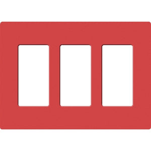Lutron SC-3-SR Claro Satin Screwless Wallplate 2 Gang in Signal Red
