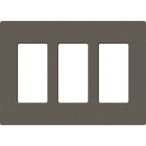 Lutron SC-3-TF Claro Satin Screwless Wallplate 2 Gang in Truffle