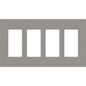 Lutron SC-4-CS Claro Satin Screwless Wallplate 4 Gang in Cobblestone