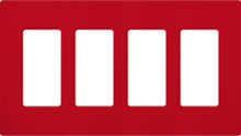 Lutron SC-4-HT Claro Satin Screwless Wallplate 4 Gang in Hot