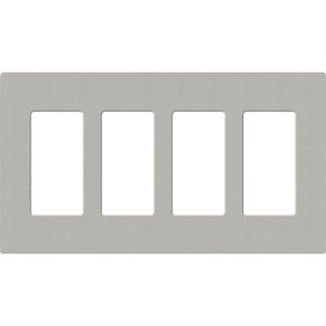 Lutron SC-4-PB Claro Satin Screwless Wallplate 4 Gang in Pebble