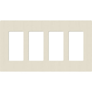 Lutron SC-4-PM Claro Satin Screwless Wallplate 4 Gang in Pumice