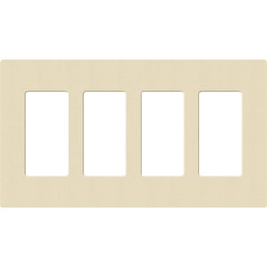 Lutron SC-4-SD Claro Satin Screwless Wallplate 4 Gang in Sand