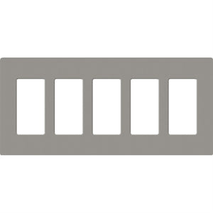 Lutron SC-5-CS Claro Satin Screwless Wallplate 5 Gang in Cobblestone